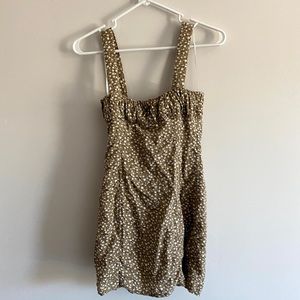 princess polly tan flower mini dress